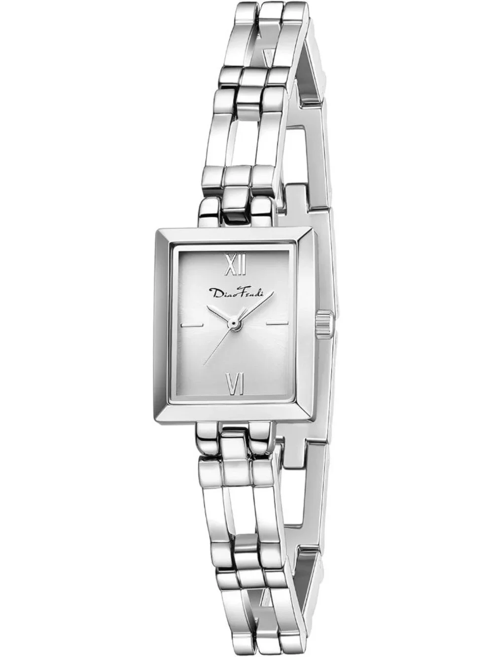 Women's Silver White Small Dainty Vintage Stainless Steel Band Quartz Watch